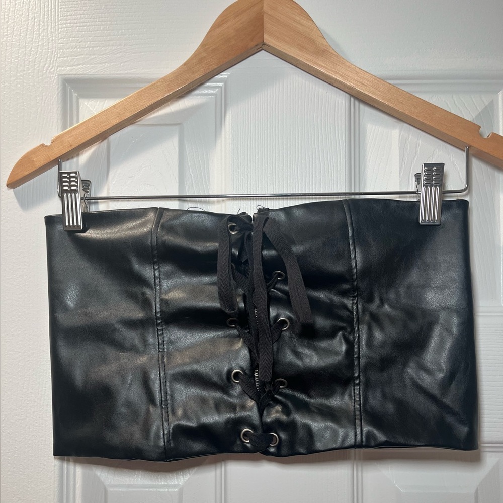 Black Leather Corset Belt